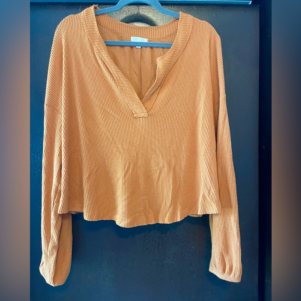 Cropped, long sleeve top